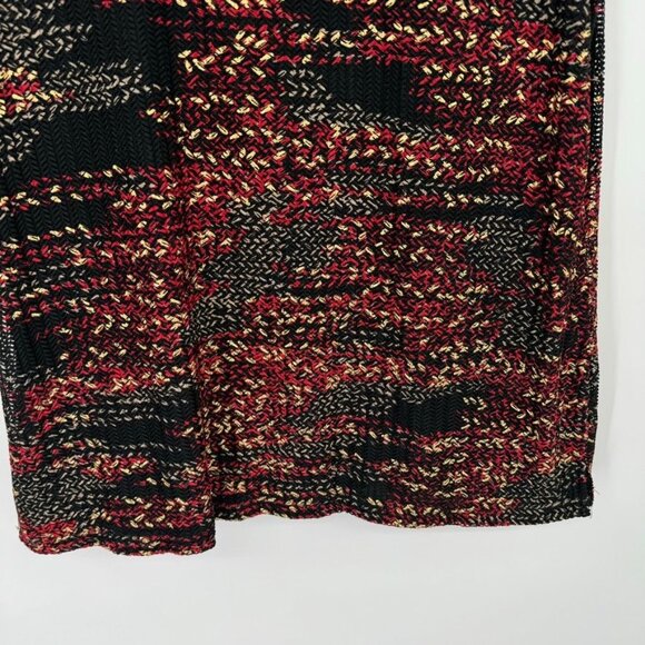 Kasper Womens Sleeveless red gold metallic Knit Top Size Large textured - Picture 5 of 12